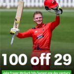 Fastest Century of Australian player Jake Fraser-MCGurk